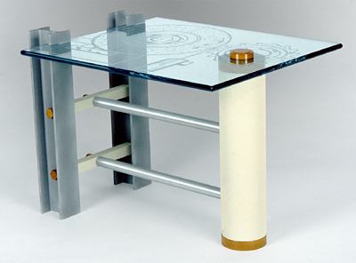 i beam end table