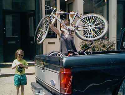 lady with bike
